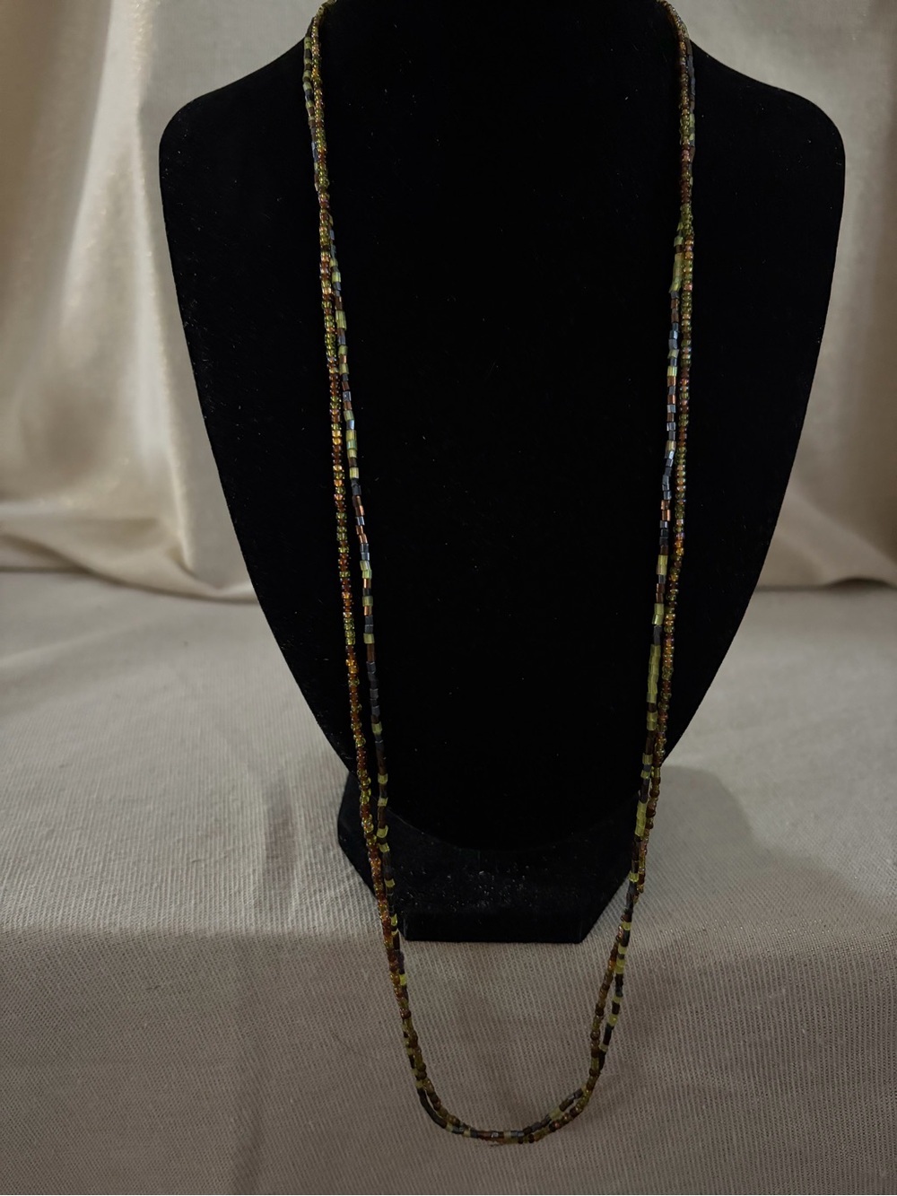 Multicolor Seed Bead Long Necklace - Unbranded